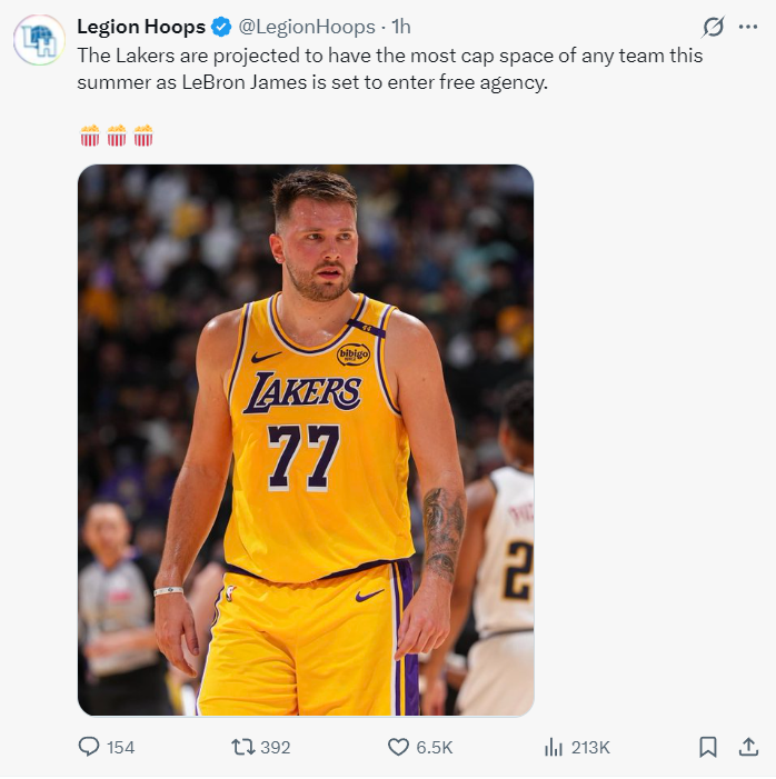 世界杯高清直播-湖人今夏将猛追字母！有顶薪空间可签换里夫斯：为詹皇离队做准备